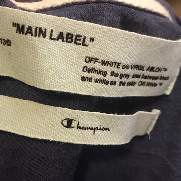 Authentic Off-White x Champion Tee (Blue & White) - Picture 4 of 6